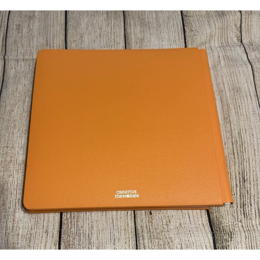Creative Memories 12x12 Flex-Hinge Scrapbook Album Book Orange & 29 pages